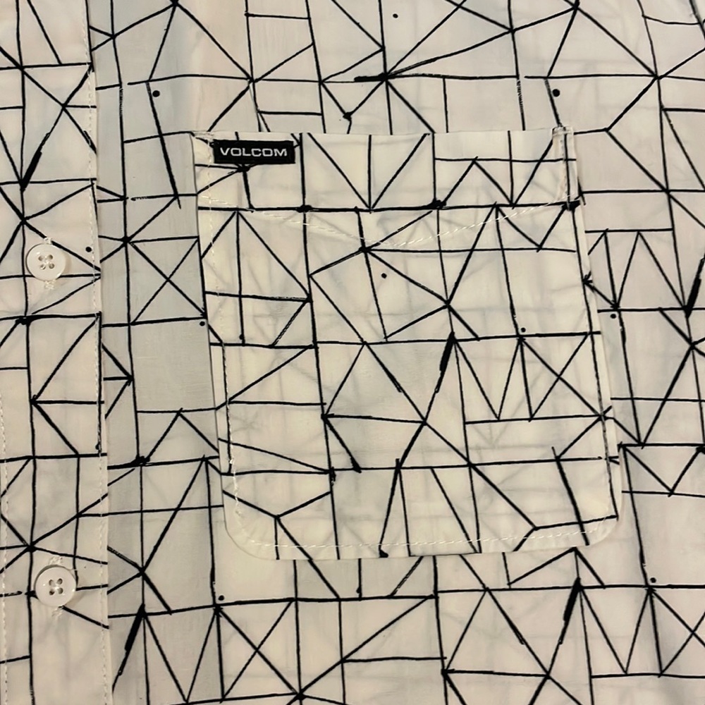 Like Volcom Stone Men’s Button Down, White With B… - image 3